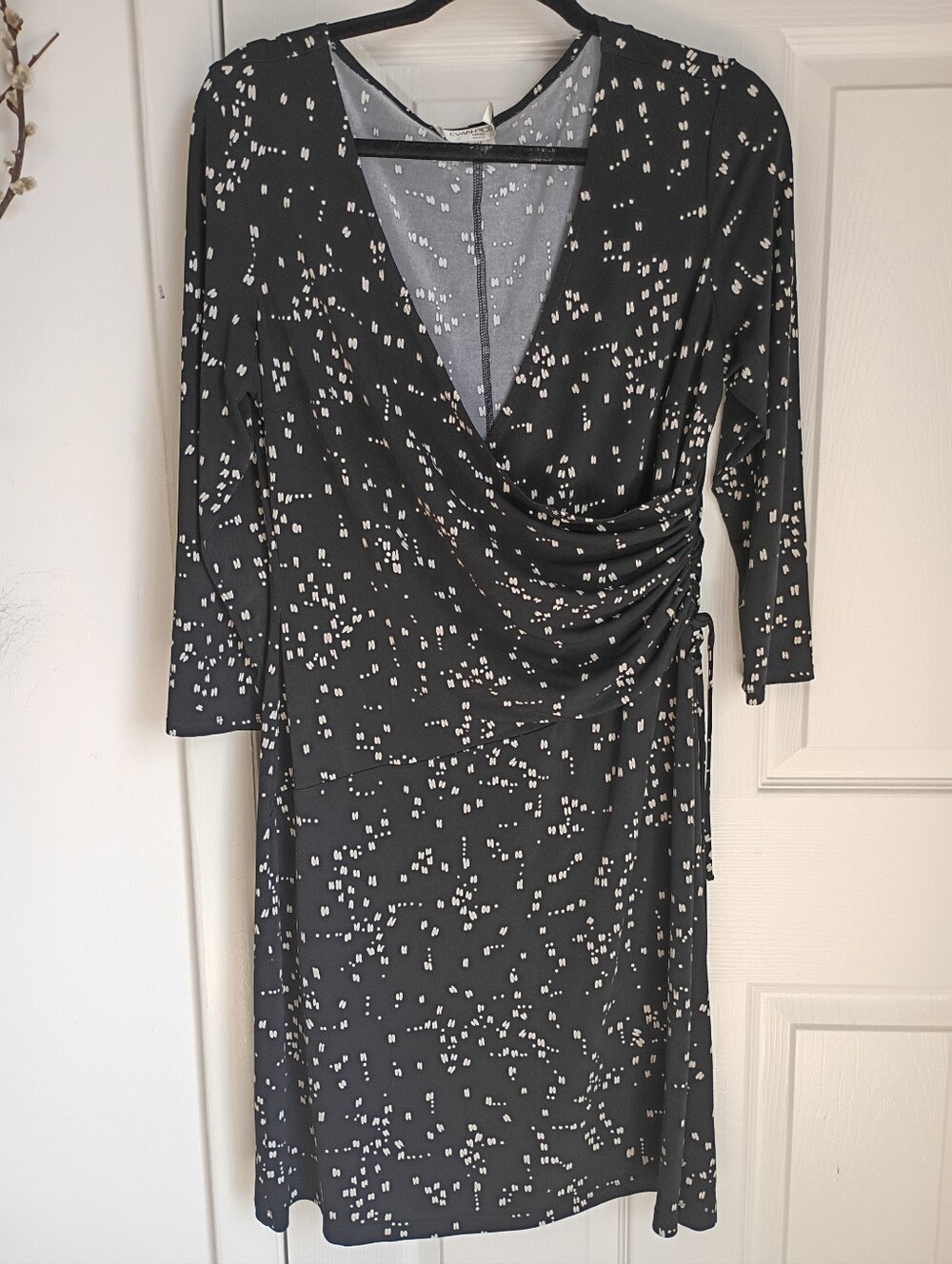 Evan-Picone faux wrap dress Black And White